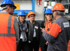 People visiting a Mersen plant
